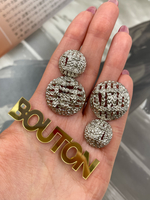 Пуговицы серебристые  плетеные косичкой