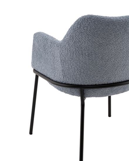 Стул с подлокотниками Орли new ткань букле синий