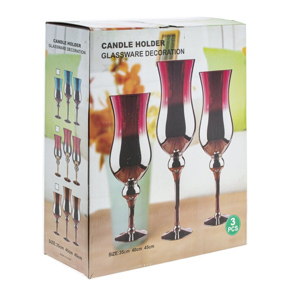 GAEM Набор из 3-х подсвечников, L37 W13 H45 см