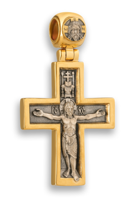 Крест "Распятие. Господь Вседержитель с символами евангелистов"