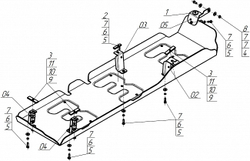 Защита трубок кондиционера. 4 мм, Алюминий для Ford Tourneo Custom 2023-н.в., Motodor.340703