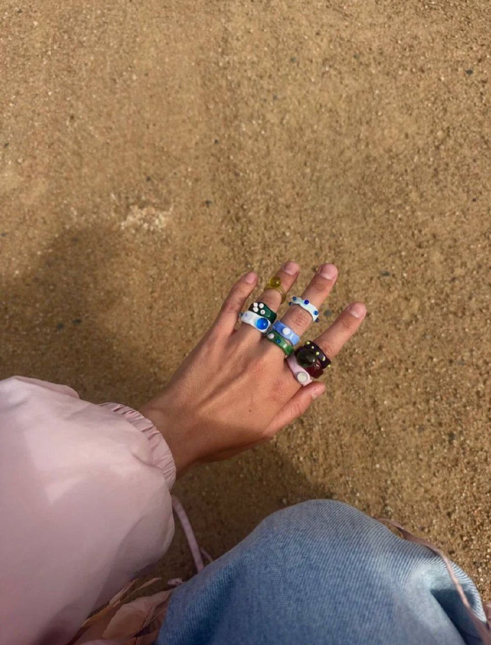 Кольцо Капля, стекло