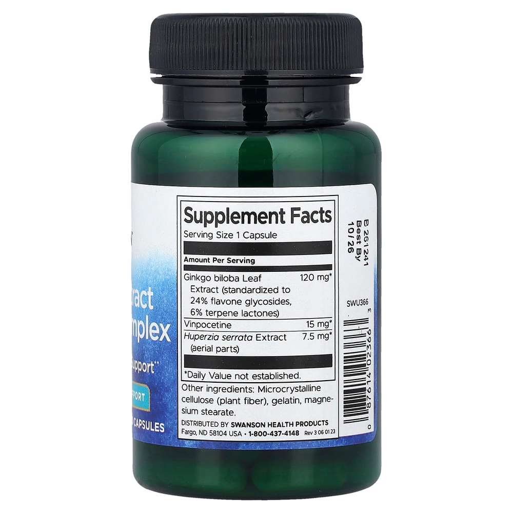 Swanson, комплекс экстрактов трав для памяти, 60 капсул