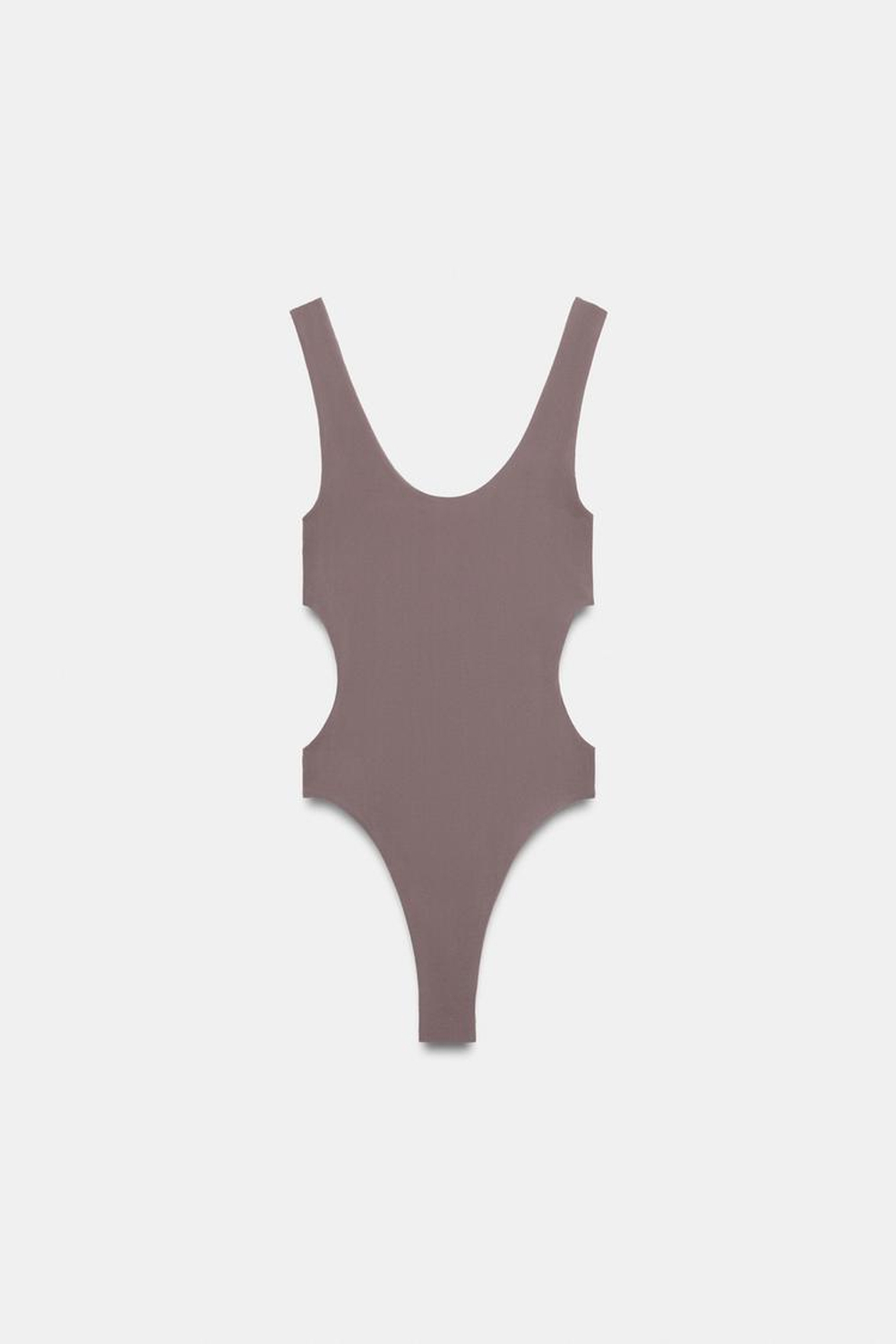 ZARA БОДИ С ВЫРЕЗАМИ, СВИНЦОВЫЙ