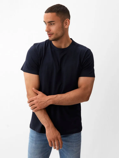 Купить футболку мужскую из хлопка цвет черный с доставкой по России