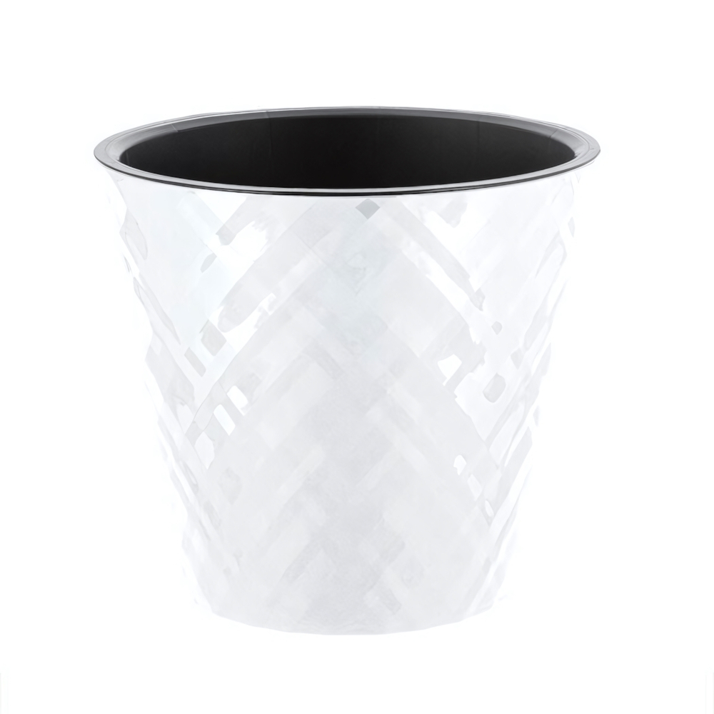 Горшок для цветов InGreen Manhattan D125мм, 1 л c дренажной вставкой, белоснежный жасмин