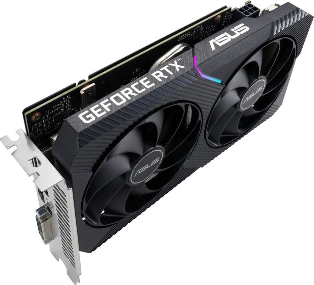 Видеокарта ASUS NVIDIA  GeForce RTX 3050 DUAL-RTX3050-O8G-V2 8ГБ Dual, GDDR6, OC,  Ret