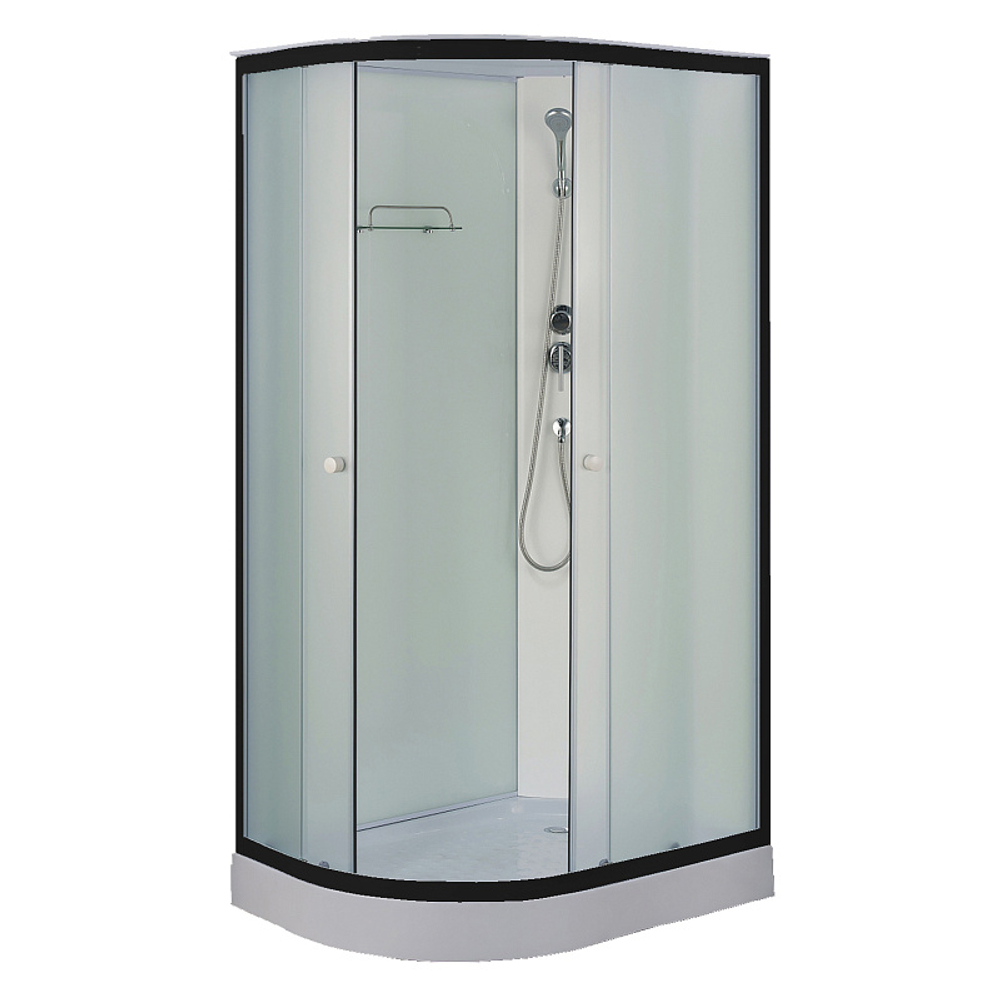 Душевая кабина Loranto 1180х780х2080 правосторонняя, белое заднее стекло, поддон 14 см, матовое стекло 4 мм, профиль черный (CS-877EBTM/W-120)