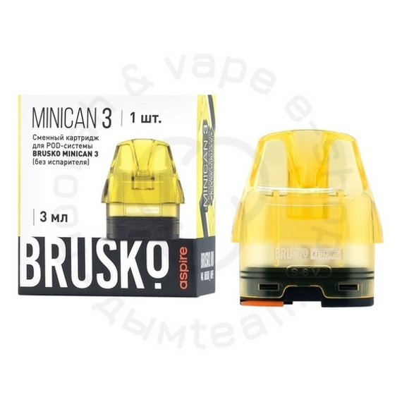 Картридж к многоразовой электронной системе, Модель BRUSKO MINICAN 3, (жёлтый), 3 мл