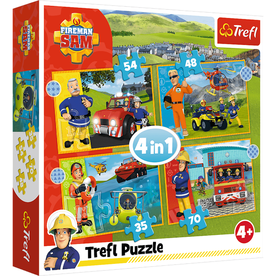 Puzzle &quot;4in1&quot; - Brave Fireman Sam / Prism A&amp;D Fireman Sam