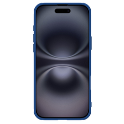 Усиленный чехол синего цвета с сдвижной шторкой для камеры от Nillkin для iPhone 16, серия CamShield Pro Case
