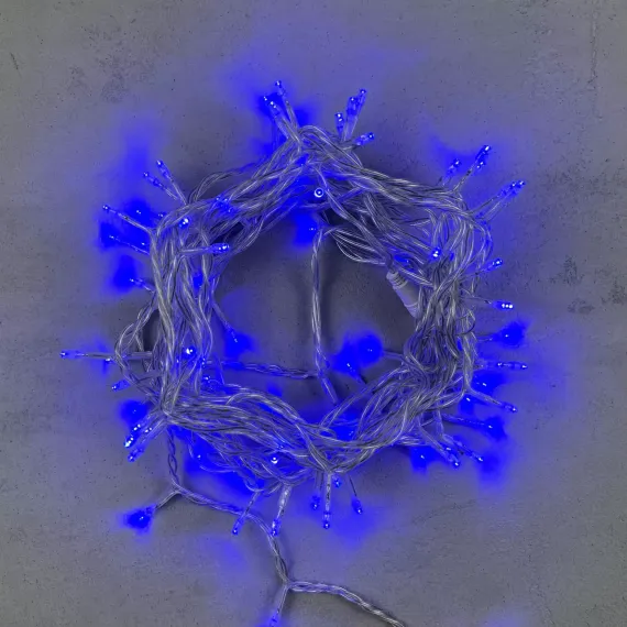 Светодиодная нить 100 синих LED ламп, 10 м., 24В., прозрачный провод ПВХ, LTC (PST100-10-1B)