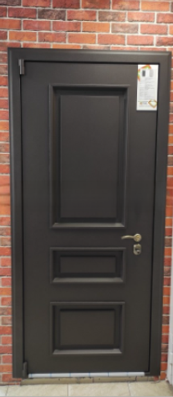 Уличная входная дверь с терморазрывом Лекс Айсберг 3К Муар коричневый /№ 115 Кварц черный