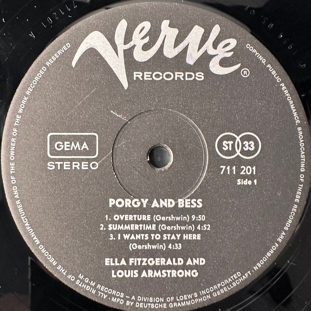 Ella Fitzgerald And Louis Armstrong ‎– Porgy And Bess Vol. 1 (Германия 1967г.)