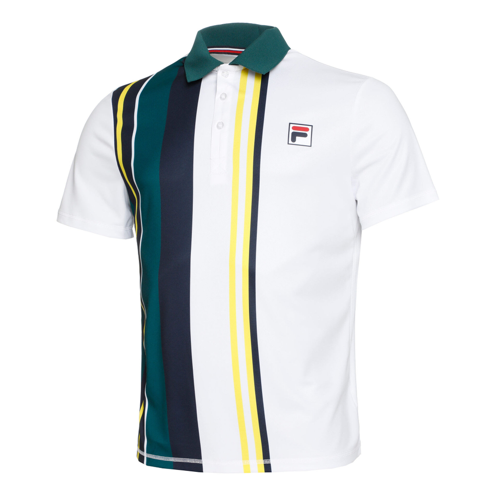 Мужское теннисное поло Fila Dan Polo Men - White, Dark Green