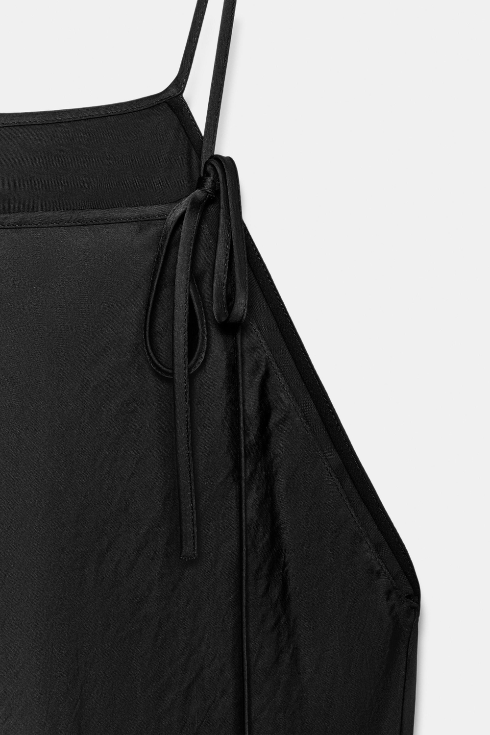 ZARA АТЛАСНОЕ ПЛАТЬЕ ХАЛТЕР ZW COLLECTION, ЧЕРНЫЙ