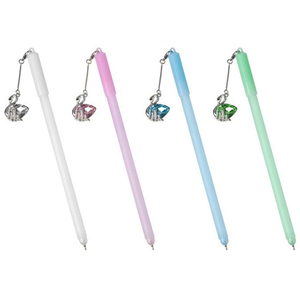 Ручка шариковая, масляная, Basir, синие чернила, серия "Лебедь", с брелоком, 20 шт