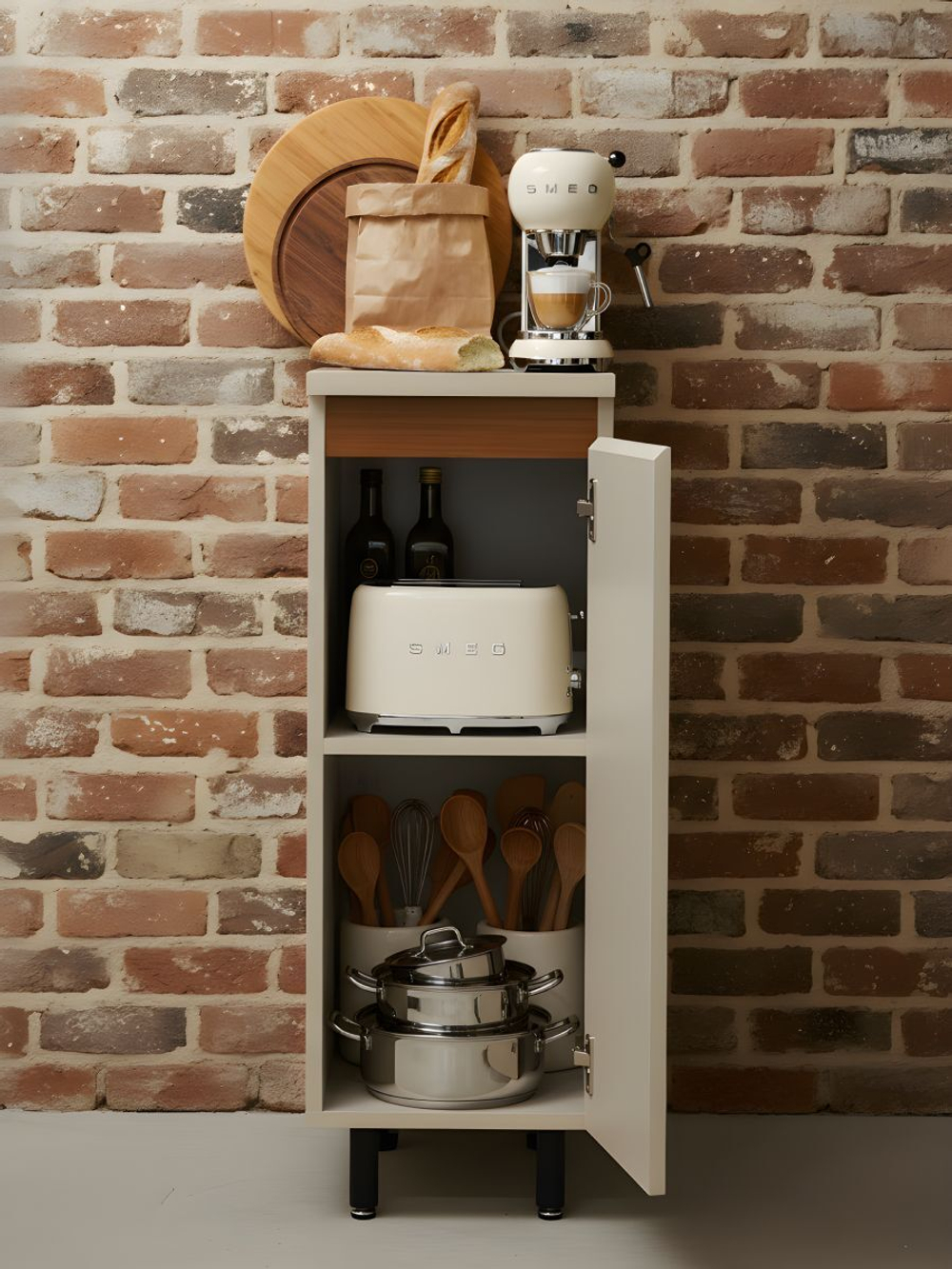 Кухонный модуль напольный Виго, 40х60х85 с дубовой панелью, со столешницей, Dipriz