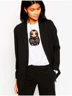 Футболка матрешка русые волосы