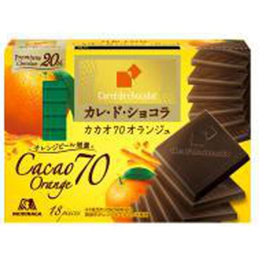 Шоколад Carre de Chocolat "Какао 70 c цедрой апельсина", Morinaga, 86 гр
