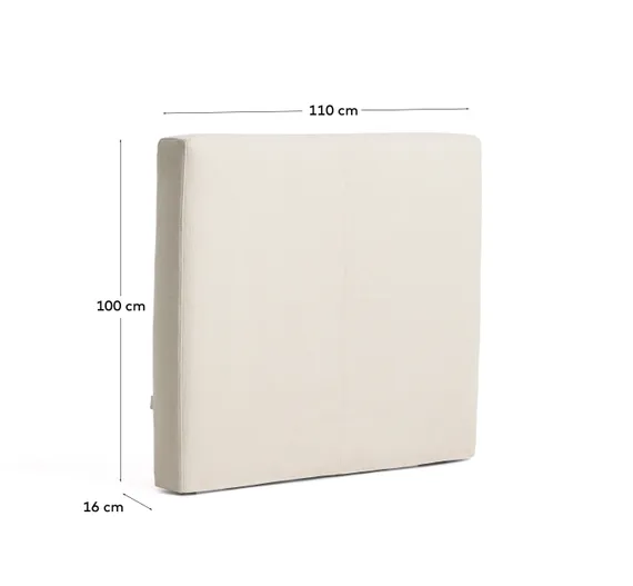 Изголовье Blok цвета экрю со съемным чехлом для кровати шириной до 90 см