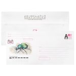 Конверты маркированные ПОЧТА РОССИИ "литера А", E65 (110х220 мм), отрывная лента "Куда-Кому", 80 г/м2, КОМПЛЕКТ 50 шт., 881005