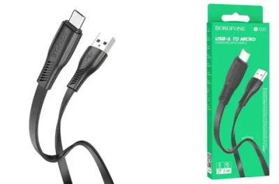 Кабель Borofone BX85 USB-microUSB 2.4A 1м PVC Black