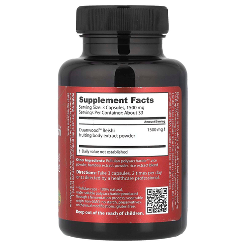 Dragon Herbs, Рейши Duanwood ™, 500 мг, 100 капсул
