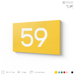 Табличка с номером 59 на дверь квартиры, для офиса, кабинета, аудитории, склада, желтая 120х70 мм, Айдентика Технолоджи