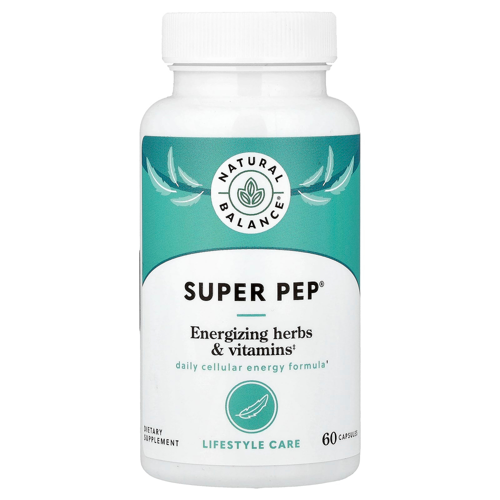 Natural Balance, Super Pep®, бодрящие травы и витамины, 60 капсул