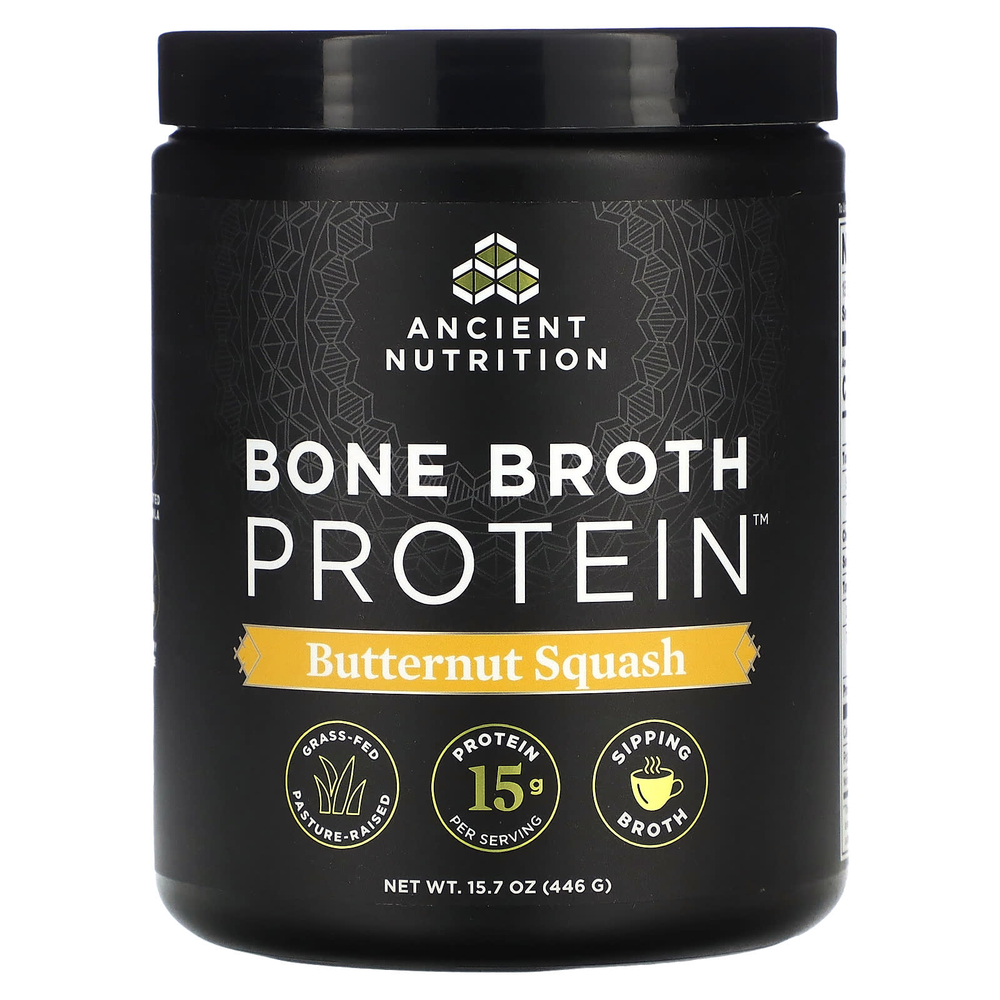 Ancient Nutrition, Bone Broth Protein, мускатная тыква, 446 г (15,7 унции)