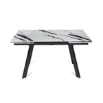 Стол раскладной Stone (140+40+40), керамика глянцевая Panda white