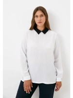 Блузка белая с черным воротником