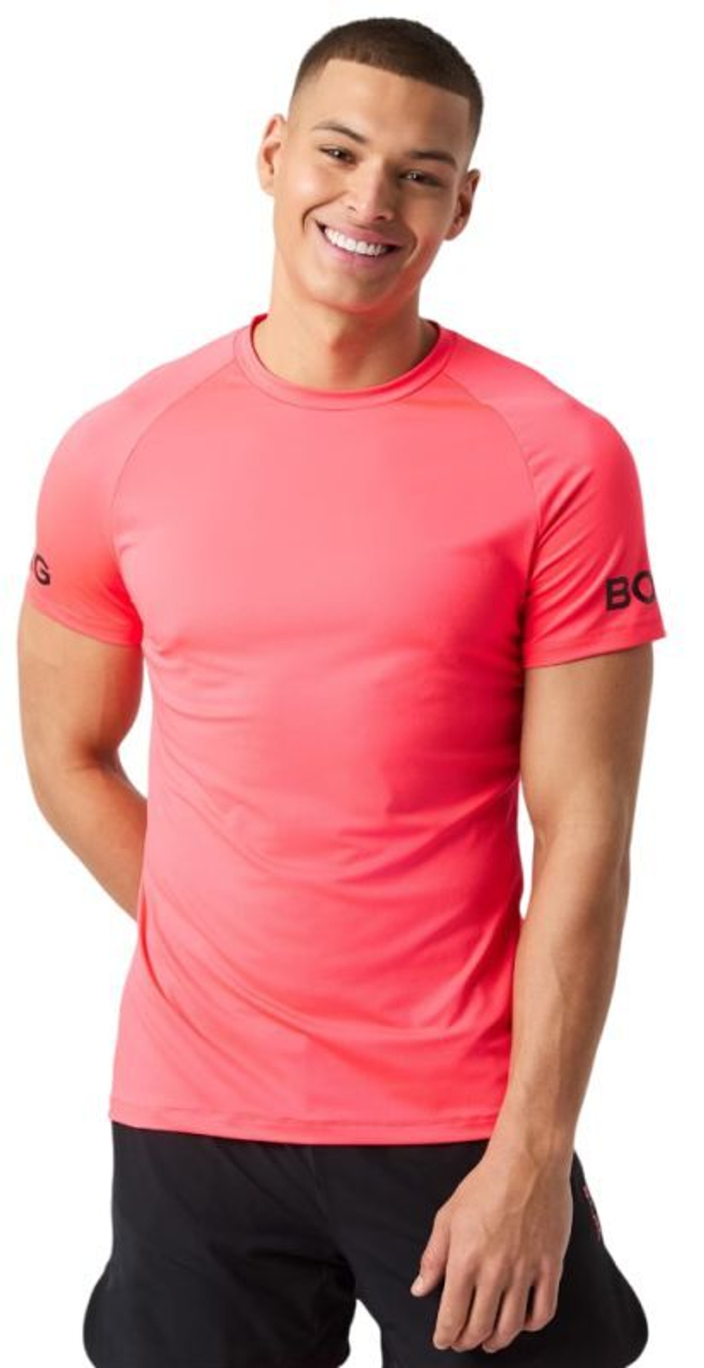 Мужская теннисная футболка Björn Borg Mesh Panel - Розовый