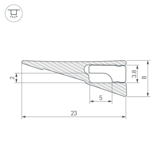 Профиль Arlight SL-Mini-Shelf-H8-2000 Anod Olive Grey 038205