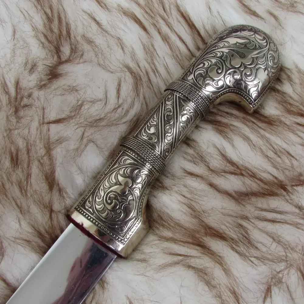 Шашка казачья ККВ образца 1904 г., мельхиоровая рукоять утопающая в ножнах