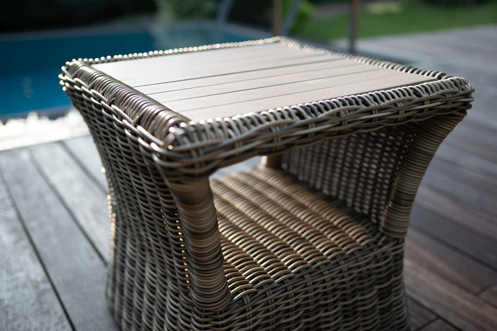 Столик из искусственного ротанга Бордо (корич./серый)