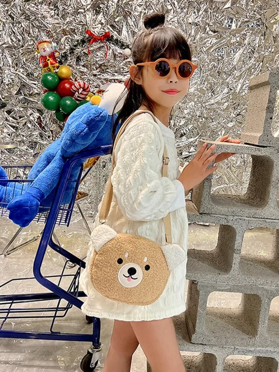 Сумка плюшевая пушистая через плечо сумочка игрушка мишка