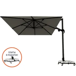 Зонт для кафе профессиональный Banana Plus, 300х400 см, черный, серый