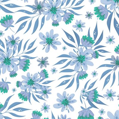 Тропические голубые цветы