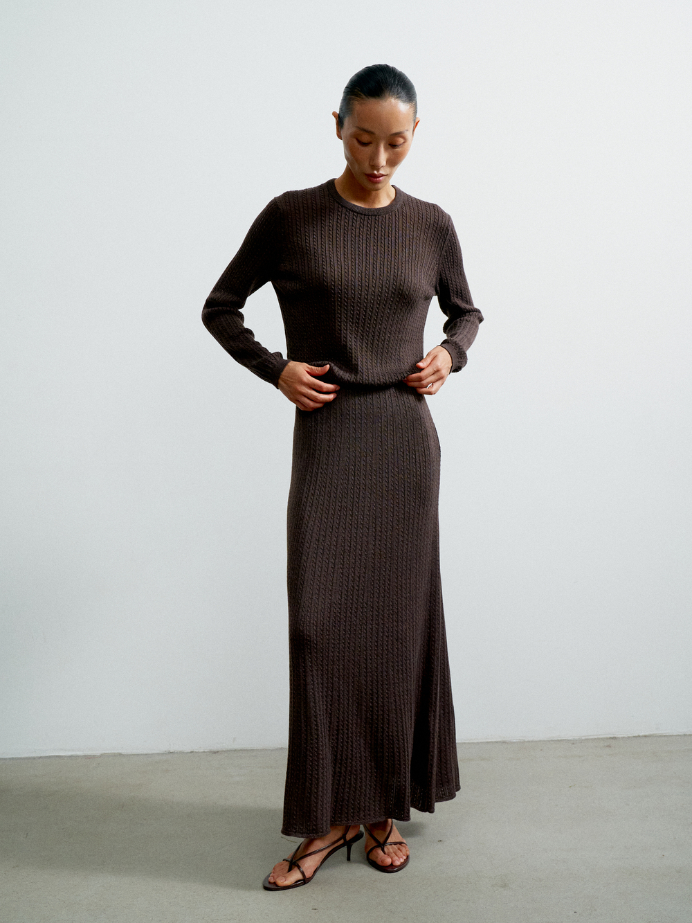 Джемпер SHANTY с длинным рукавом, шоколадный