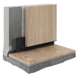 Теневой профиль универсальный регулируемый анодированный черный, 2000x65x16 мм