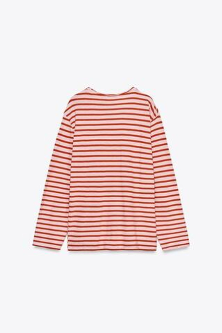 ZARA ХЛОПКОВАЯ ФУТБОЛКА В ПОЛОСКУ, ПОЛОСКИ
