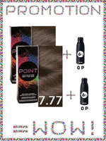 POINT. ПРОМО Проф.краска, №7.77, Средне-русый коричневый интенсив, 2*100 мл + ПОДАРОК оксид 6%, 2*100 мл