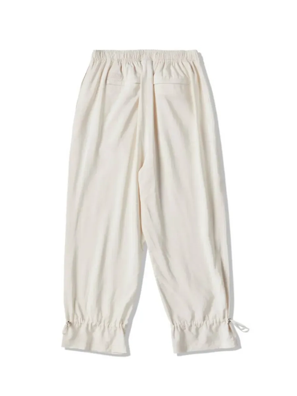 Брюки с высокой посадкой из вискозы и завязками на штанинах