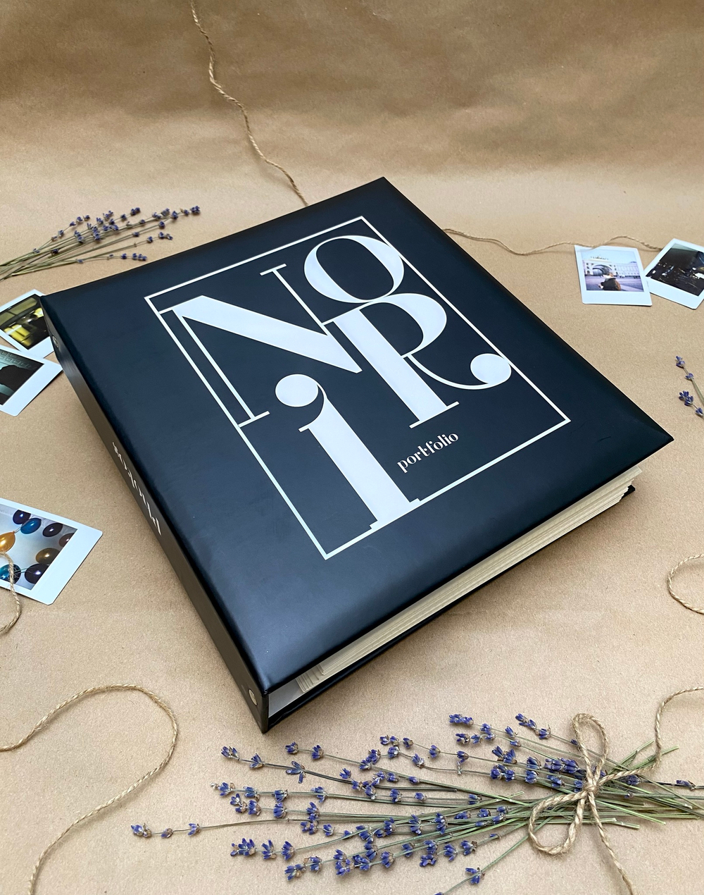 Фотоальбом на 50 магнитных листов 23х28 см, кольца portfolio черный