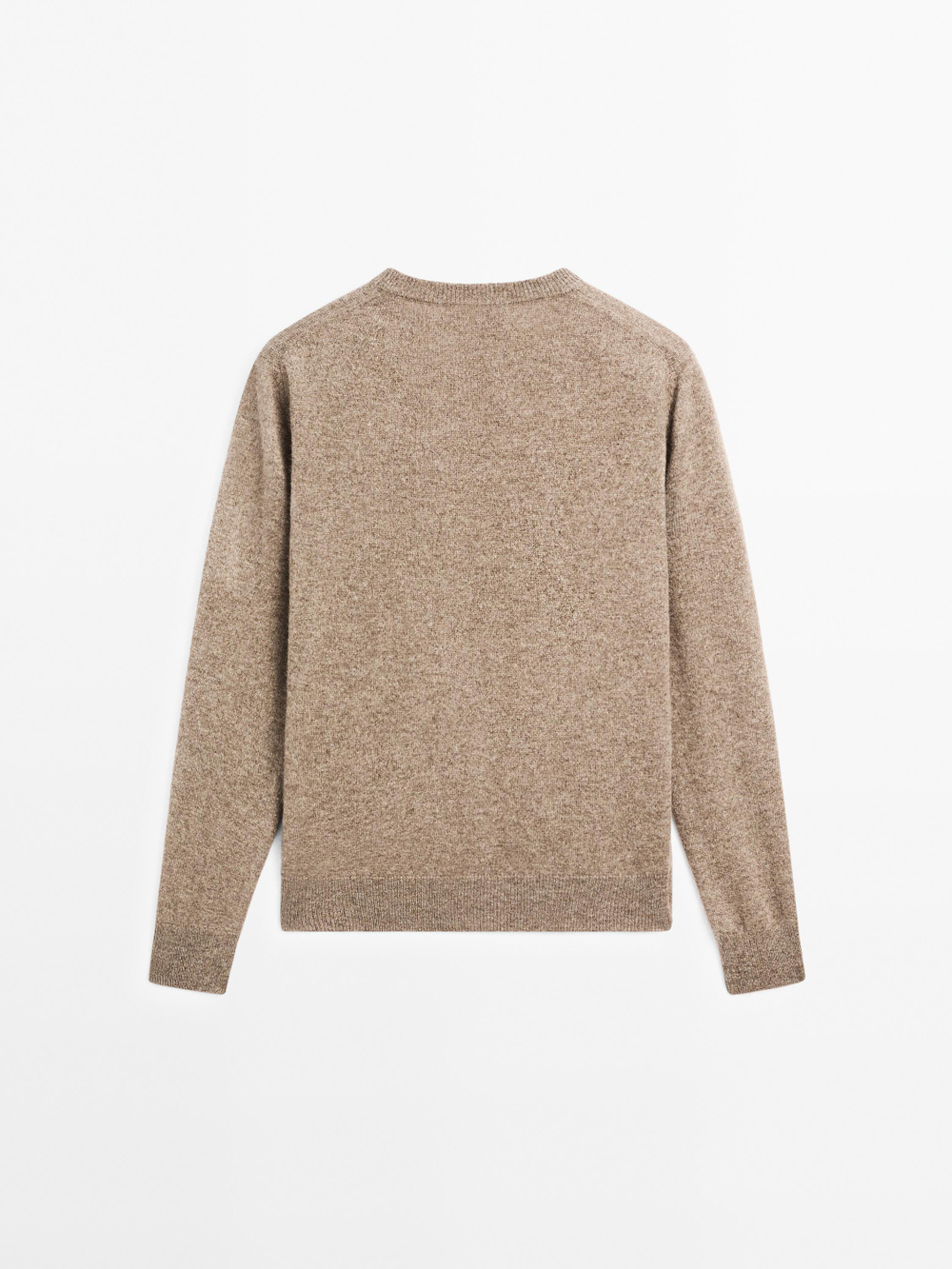 Massimo Dutti Свитер из 100% кашемира с длинными рукавами, кротово-коричневый