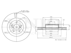 Диск тормозной передний UNIO BRD-20129