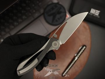 Складной нож WE Knife Pleroma 821A c клинком из стали Böhler M390 Microclean®, рукоять титан