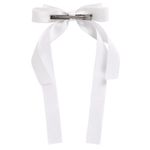 Заколка для волос зажим с бантиком, с длинными хвостиками, белый, MONTE VITA, 457113